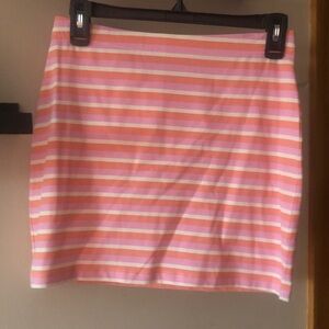 Striped Pink, Orange and White Women's Skirt. New